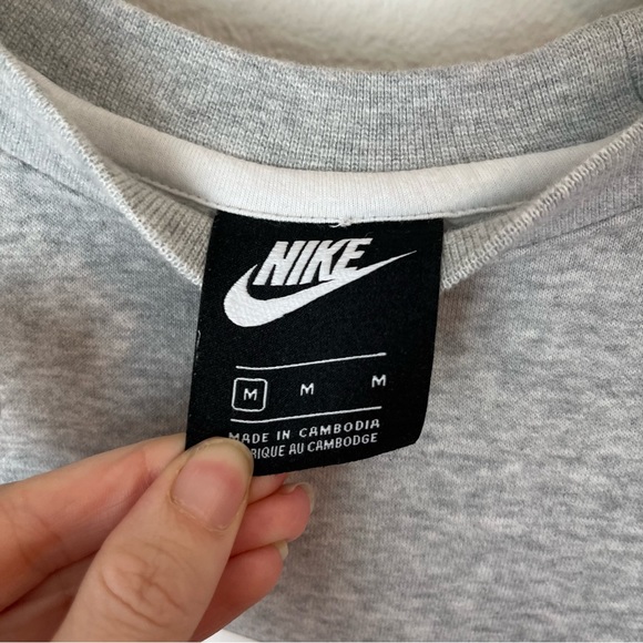 Nike NSW Air Fleece Crew Sweatshirt Gray - Picture 4 of 6